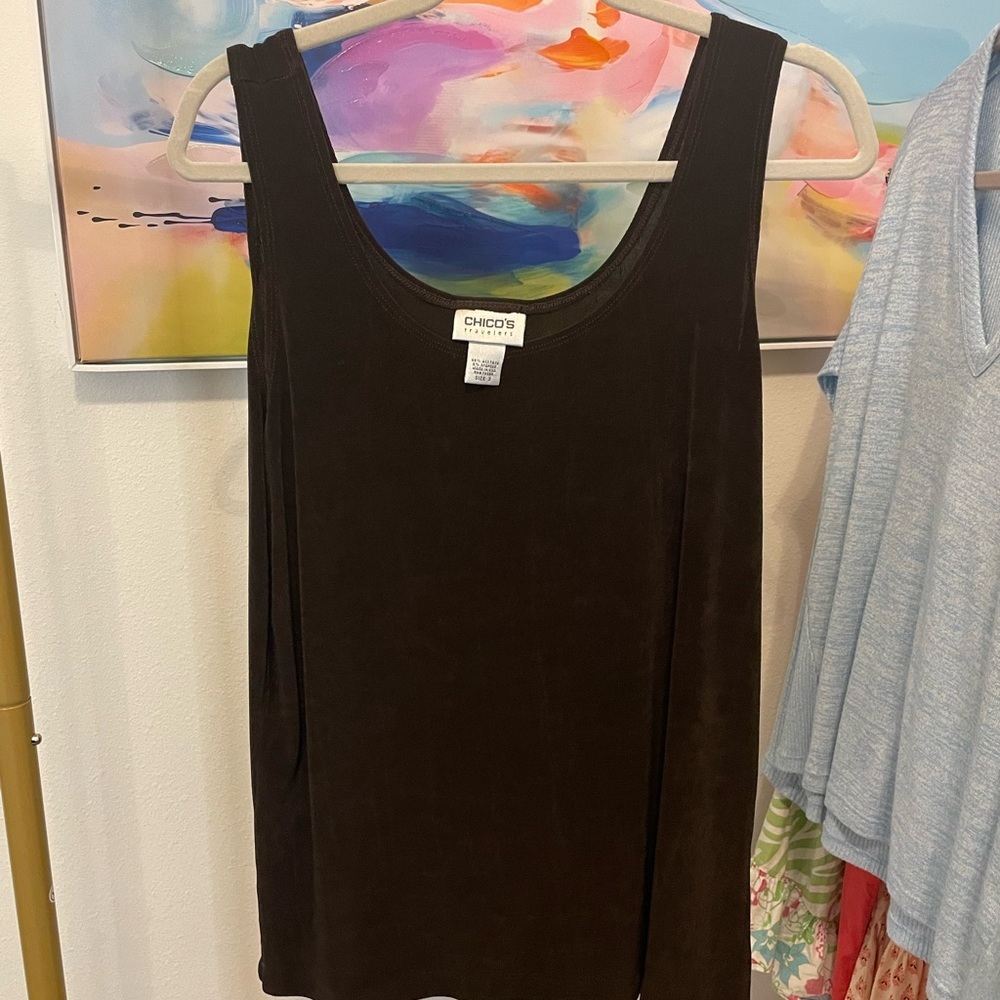Chico's Black‎ Sleeveless Tank Top Size 3